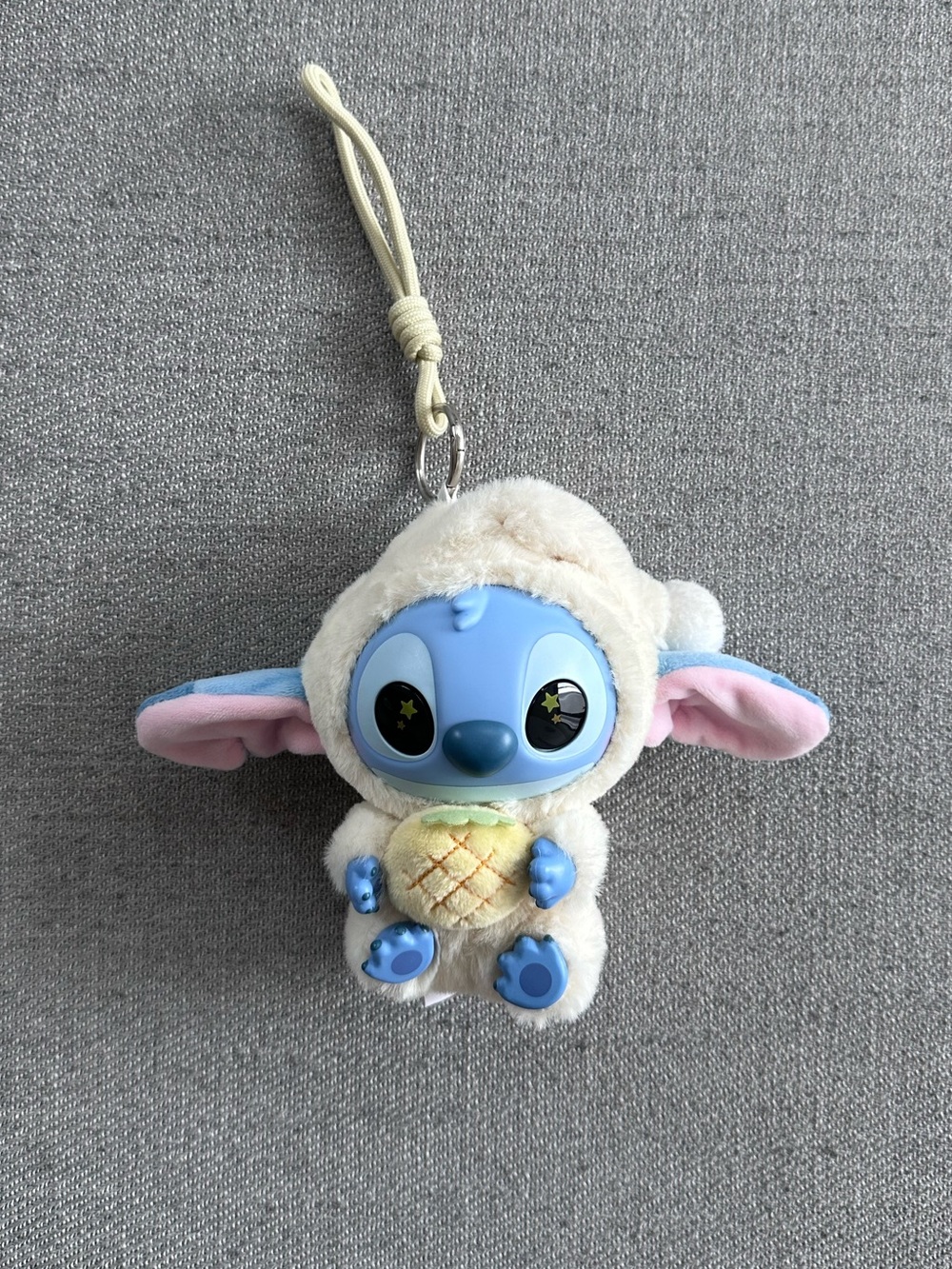Miniso Disney Eat Something Before Sleep Stitch Labubu Bag Charm Sour Pineapple